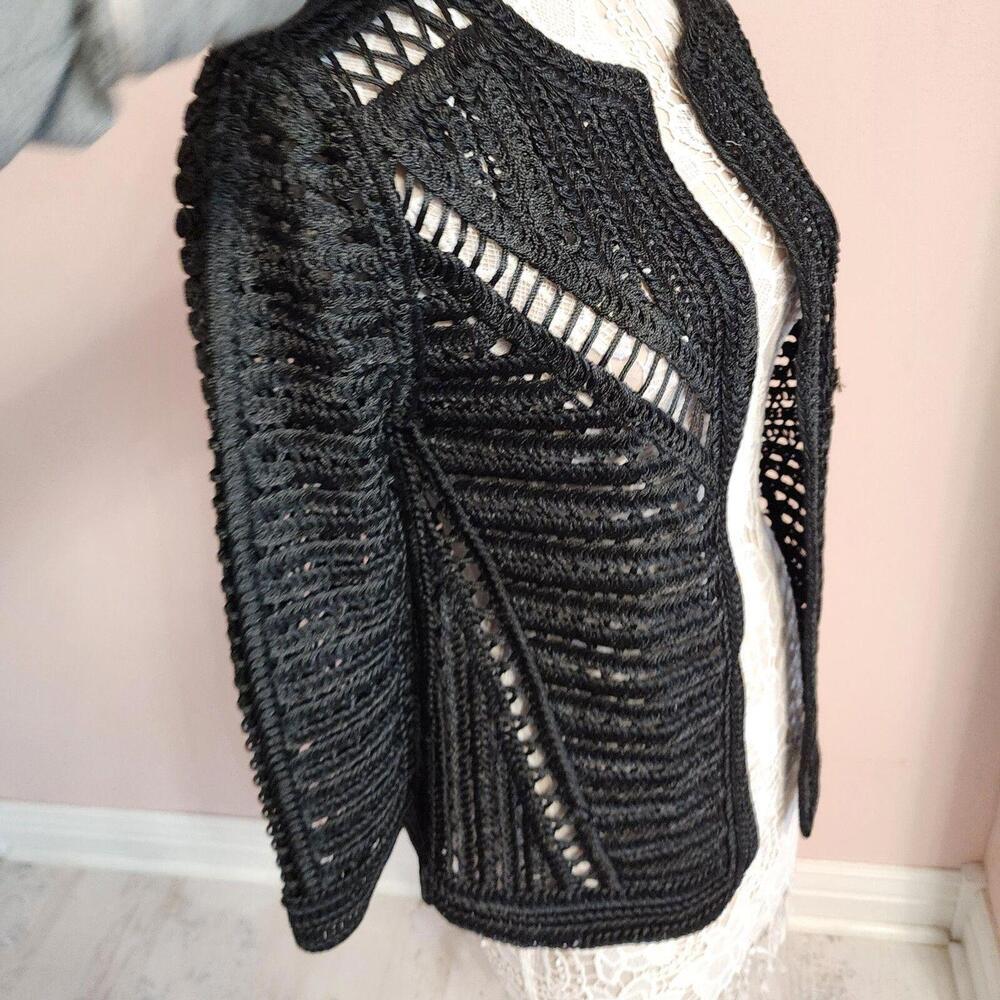 LKNW UNIQUE Black knit ZARA KNIT limited edition crocheted?? jacket M